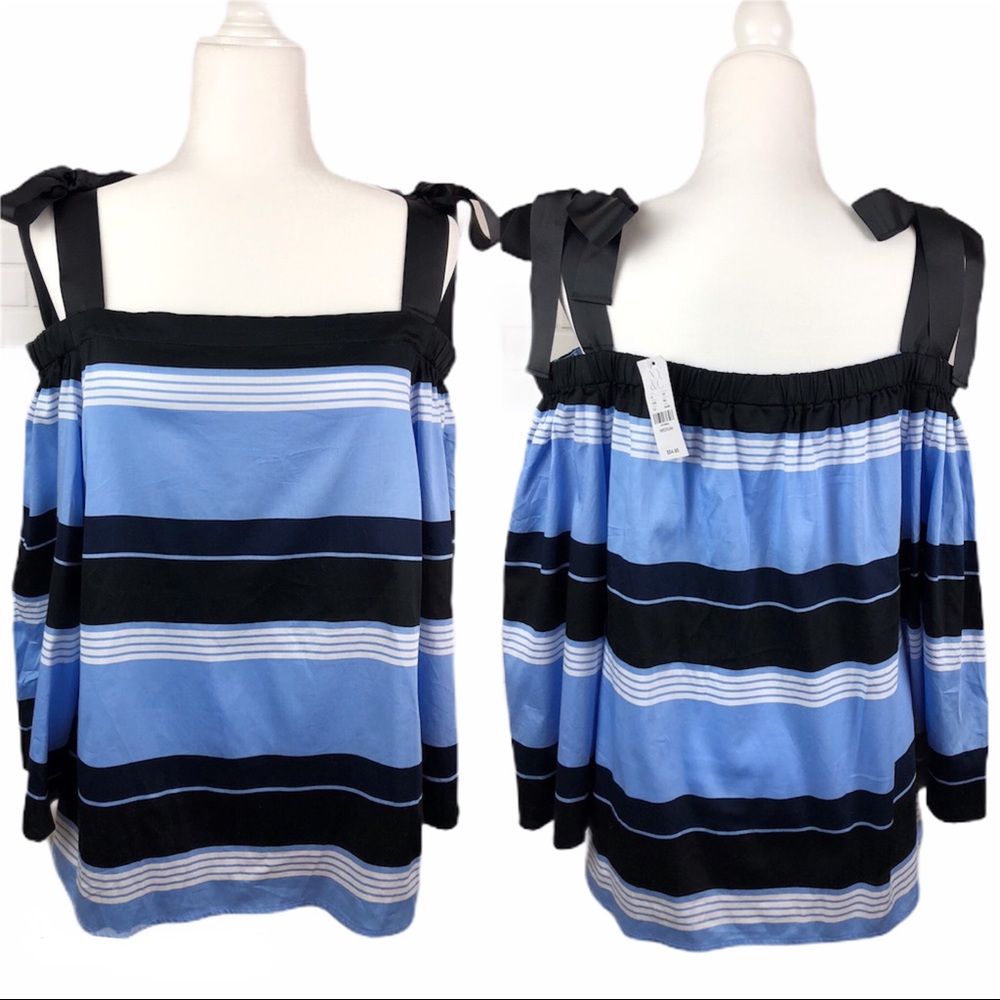 New York & Company 7th Ave Cold Bow Shoulder top